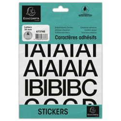 Exacompta 67376E lettre et chiffre autocollants Noir Lettre, symbole