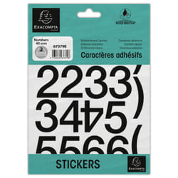 Exacompta 67379E lettre et chiffre autocollants Noir Numéro, symbole