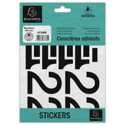 Exacompta 67380E lettre et chiffre autocollants Noir Lettre, symbole