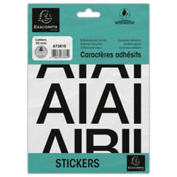 Exacompta 67381E lettre et chiffre autocollants Noir Lettre, symbole