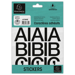 Exacompta 67384E lettre et chiffre autocollants Noir Lettre, symbole