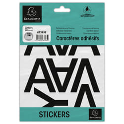 Exacompta 67385E lettre et chiffre autocollants Noir Lettre, symbole