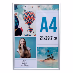 Exacompta Exacryl, Cadre pour une seule photo, Aluminium, Argent, Table, 21 x 29,7 cm, Rectangulaire