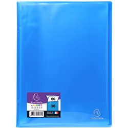 EXACOMPTA - Protège documents soudé - 21 x 297 - 60 vues - Pochettes crital lisses - Turquoise