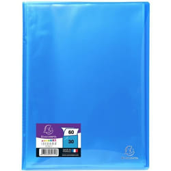 EXACOMPTA - Protège documents soudé - 21 x 297 - 60 vues - Pochettes crital lisses - Turquoise