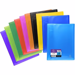 EXACOMPTA - Protège documents soudé - 21 x 297 - 200 vues - Pochettes cristal lisses - 10 Couleurs aléatoires