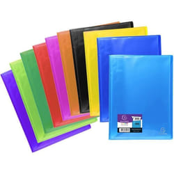 EXACOMPTA - Protège documents soudé - 21 x 297 - 200 vues - Pochettes cristal lisses - 10 Couleurs aléatoires