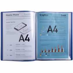 Exacompta Protège-documents En Pp Recyclé Semi-rigide Beeblue 60 Vues - A4 - Bleu Marine - Nouveauté