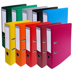 Liderpapel - Classeur à levier plastifié Exacompta A4 - Dos 7 cm couleurs assorties vives - Lot de 10