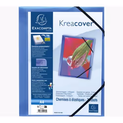 Exacompta 55182E, Porte-documents, A4, Polypropylène (PP), Bleu, 240 mm, 320 mm