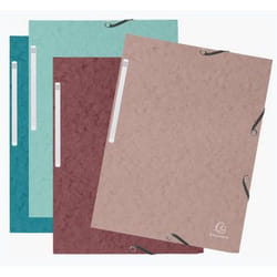 Exacompta Chemise à élastiques 3 rabats carte lustrée 400g/m2 skandi - couleurs assorties - nouveauté