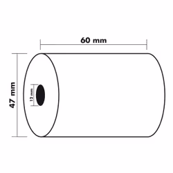 Exacompta Bobines pour tickets de carte bancaire 60x47x12x25 - 1 pli thermique 55g/m2.