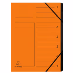 Exacompta 540704E, Project folder, A4, Carton, Orange, 355 g/m², Elastique