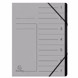 Exacompta 540711E, Project folder, A4, Carton, Gris, 355 g/m², Elastique