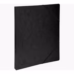 Exacompta Classeur 2 anneaux 15mm carte lustrée imprimée - A4 - Noir, A4, Anneau rond, Carton, Noir, 140 feuilles, 355 g/m²