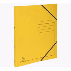 Exacompta Classeur 2 anneaux 15mm carte lustrée imprimée - A4 - Jaune, A4, Anneau rond, Carton, Jaune, 140 feuilles, 355 g/m²