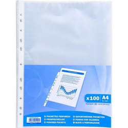 EXACOMPTA 100 Pochettes perforées A4 Polypropylène grainé 38x100e