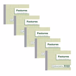 5 facturiers - Dupli - Autocopiants - 105x135cm - 50 feuilles - Exacompta - 13274E