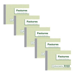 5 facturiers - Dupli - Autocopiants - 105x135cm - 50 feuilles - Exacompta - 13274E