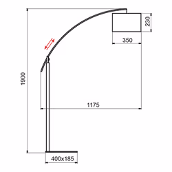 Lampadaire Avec Bras Chromé