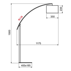 Lampadaire Avec Bras Chromé