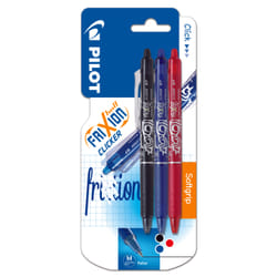 Pilot FriXion Ball Clicker Stylo à bille retractable avec clip Noir, Bleu, Rouge 3 pièce(s)