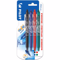 Pilot FriXion Ball Clicker, Stylo à bille retractable avec clip, Multicolore, Noir, Bleu, Vert, Rouge, 0,7 mm, 0,35 mm, Moyen