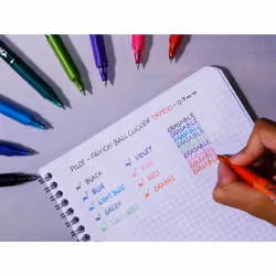 Pilot FriXion Ball Clicker Stylo à bille retractable avec clip Noir, Bleu, Vert, Rouge 4 pièce(s)