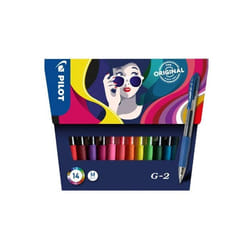 14 stylos roller - G-2 - Pilot - Encre gel - Pointe moyenne - Assortiment