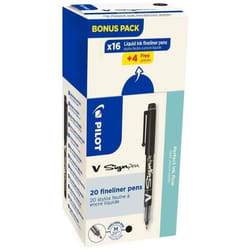 Stylo feutre - PILOT - V Sign Pen - Lot de 20 pièces - Pointe 06mm - Couleur noir