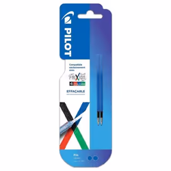 Pack 2 recharges FriXion Ball 4 couleurs - Encre gel effaçable - Pointe fine Bleu