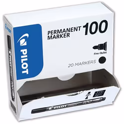 Pilot 100, Noir, Pointe ogive, Noir, Métal, Fin, 4,5 mm