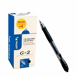 Pilot G-2 VALUE PACK, Stylos rétractables à encre gel, Noir, Noir, Moyen, Rond, 0,39 mm