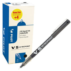 Pilot V5 HI-TECPOINT VALUE PACK Stylo à bille Noir 20 pièce(s)
