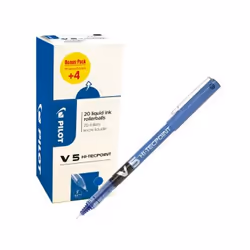 Pilot V5 HI-TECPOINT VALUE PACK, Stylo à bille, Bleu, Bleu, 0,5 mm, 0,3 mm, Fin