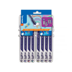 Pilot FriXion Fineliner stylo fin Noir, Bleu, Vert, Bleu clair, Citron vert, Rose, Rouge, Violet 8 pièce(s)