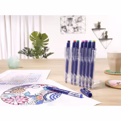Pilot FriXion Fineliner stylo fin Noir, Bleu, Vert, Bleu clair, Citron vert, Rose, Rouge, Violet 8 pièce(s) - Vue supplémentaire 5