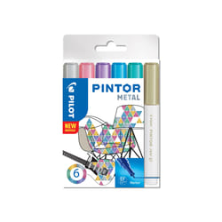 Pilot Pintor Metal marqueur 6 pièce(s) Pointe fine Bleu, Or, Vert, Rose, Argent, Violet