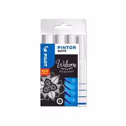 Pilot Pintor, 4 pièce(s), Blanc, Pointe du marqueur/fine, Blanc, Rond, Encre à base d'eau