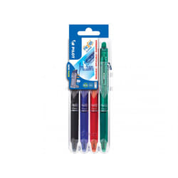 Pilot FriXion Ball Clicker 0.7 Noir, Bleu, Vert, Rouge 4 pièce(s)