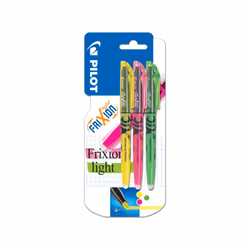 Pilot FriXion Light, Vert, Rose, Jaune, Multicolore, 3 couleurs, 3,3 mm, 4 mm, Garçon/Fille