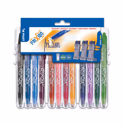 Pilot FriXion Ball, Rechargeable, Noir, Bleu, Vert, Rose, Violet, Violet