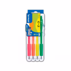 Pilot G, Rechargeable, Vert, Orange, Rose, Jaune