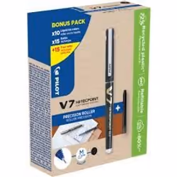 Pilot V7 HI-TECPOINT GREEN PACK, Stylo à bille, Noir, Noir, 0,7 mm, 0,4 mm, Moyen