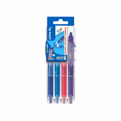 Pilot FriXion Ball Clicker, Stylo à bille retractable avec clip, Multicolore, Bleu, Bleu clair, Rose, Violet, 0,7 mm, 0,35 mm ...