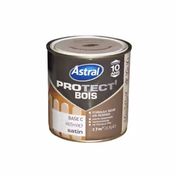 La peinture Protect'bois satin de 2.5 L en base clear de la marque ASTRAL est une peinture glycéro haute résistance, idéale p ...