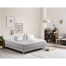 SIMMONS SW3 Pack complet 160 x 200 - Ensemble + Couette Oreillers - Ep. 25 cm - Ressorts Sensoft - Fabriqué en France