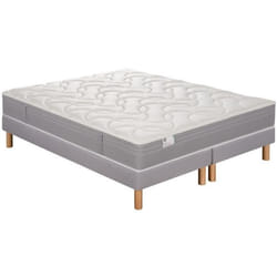 Ens L INDISPENSABLE 160x200 matelas H26 ressort ensachés, ferme, 2 sommiers