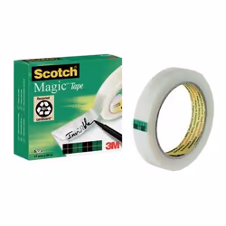 Scotch Magic Tape 810, Blanc, Fermeture, Étiquetage, Réparer, Scellement, Fibre, Papier, CE, 66 m, 19 mm