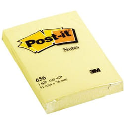 3M 656Y Post-it Rectangle Jaune 100 feuilles Auto-adhésif